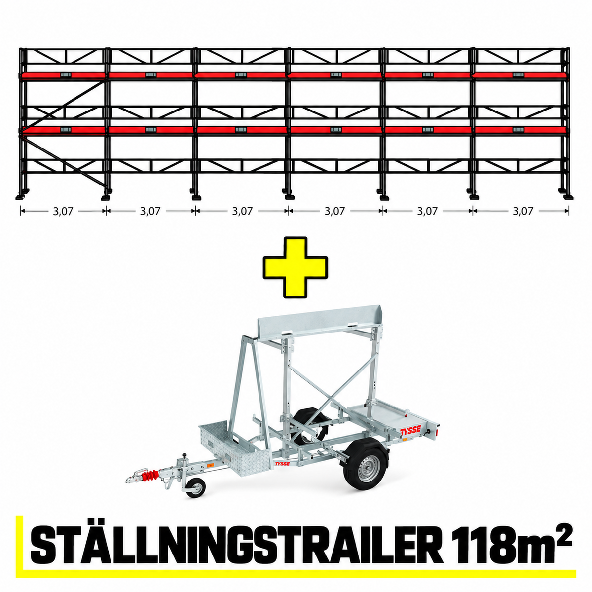 Ramställning 18x6m + trailer