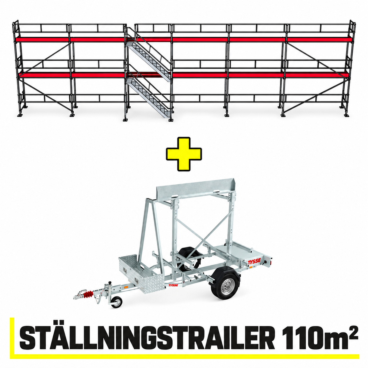 Ramställning,9x6m med trapptorn + trailer