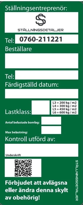 Ställningsskylt med logotyp och QR-kod 1 000 - PACK