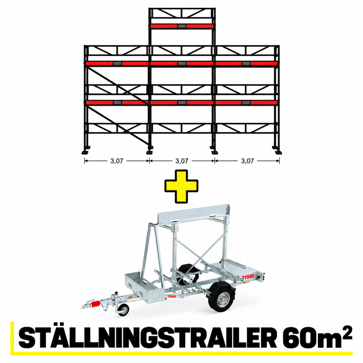 Ramställning 9x6m + gaveltopp + trailer