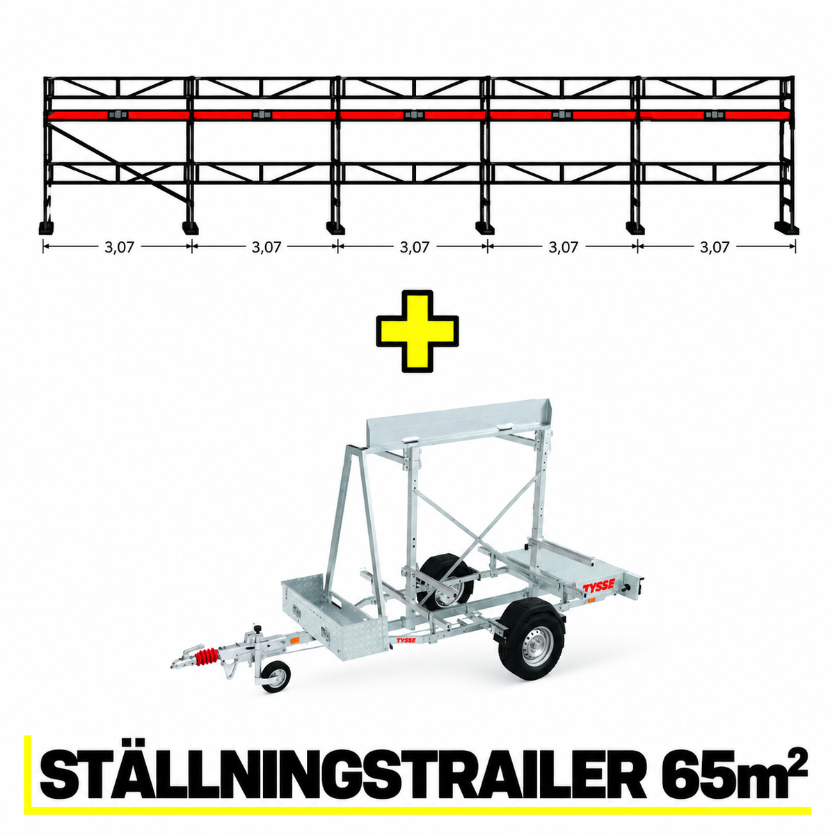 Ramställning 15x4m + trailer