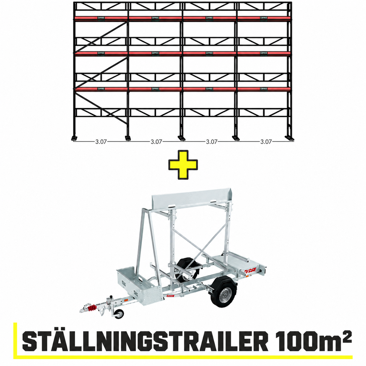 Ramställning 12x8m + trailer